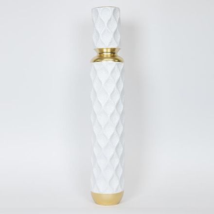 ΒΑΖΟ ΜΕΤΑΛΛΙΚΟ ΛΕΥΚΟ -  ΧΡΥΣΟ 14.5x14.5x79.5cm