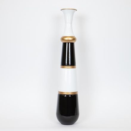 FLOOR VASE METALLIC GOLD - BLACK - WHITE 17x17x81.5cm