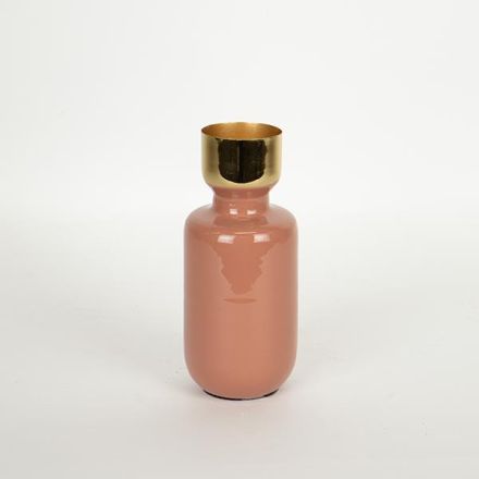 ΒΑΖΟ ΜΕΤΑΛΛΙΚΟ ΡΟΔΑΚΙΝΙ - ΧΡΥΣΟ 8.5x8.5x20cm