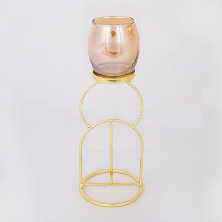 ΚΗΡΟΠΗΓΙΟ ΡΕΣΩ ΜΕ ΜΕΛΙ ΓΥΑΛΙ ΜΕΤΑΛΛΙΚΟ ΧΡΥΣΟ 1 ΘΕΣΗ 10.5x10.5x28cm