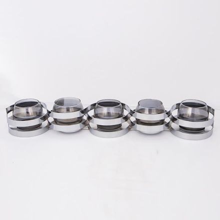 ΚΗΡΟΠΗΓΙΟ ΡΕΣΩ ME ΓΚΡΙ ΓΥΑΛΙ ΜΕΤΑΛΛΙΚΟ ΧΡΩΜΙΟ 5 ΘΕΣΕΙΣ 55x10x8cm