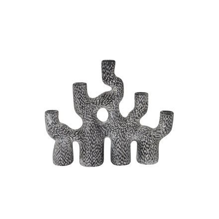 CANDLE HOLDER GREY BRANCH DESIGN 5 POSITIONS 34.5x9.5x28cm