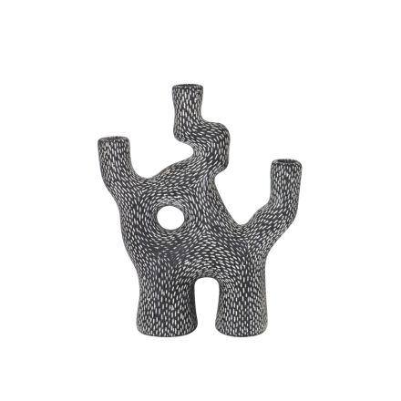CANDLE HOLDER GREY BRANCH DESIGN 4 POSITIONS 26x9.5x32cm