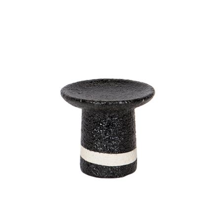 CANDLE HOLDER BLACK-WHITE 1 POSITION 12x12x10.5cm