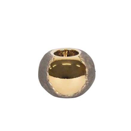 CANDLE HOLDER CERAMIC GOLD- BROWN 10.5x10.5x7.5cm