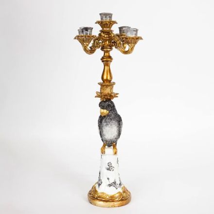 ΚΗΡΟΠΗΓΙΟ ΠΑΠΑΓΑΛΟΣ ΠΟΛΥΡΕΖΙΝ ΧΡΥΣΟ-ΓΚΡΙ 5 ΘΕΣΕΙΣ 18x18x54cm