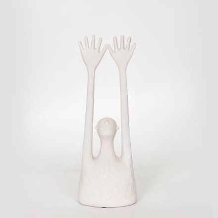 DECORATIVE SCULPTURE RESIN GREY 11x7.5x31.5cm