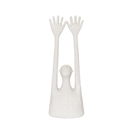 DECORATIVE SCULPTURE RESIN GREY 11x7.5x31.5cm