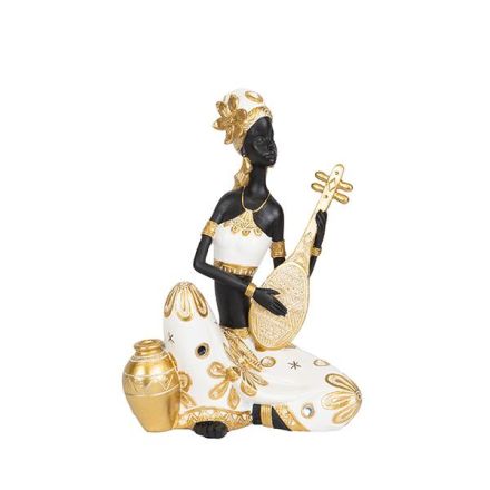 ΔΙΑΚΟΣΜΗΤΙΚΟ ΓΛΥΠΤΟ ΡΕΖΙΝ ΓΥΝΑΙΚΑ ΜΕ ΜΟΥΣΙΚΟ ΟΡΓΑΝΟ ΛΕΥΚΟ-ΜΑΥΡΟ-ΧΡΥΣΟ 18x13x25.5cm