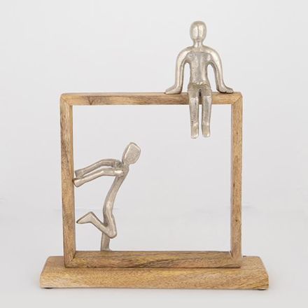 DECORATION FIGURE WOOD-NICKEL 30x5x36cm