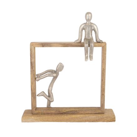 DECORATION FIGURE WOOD-NICKEL 30x5x36cm