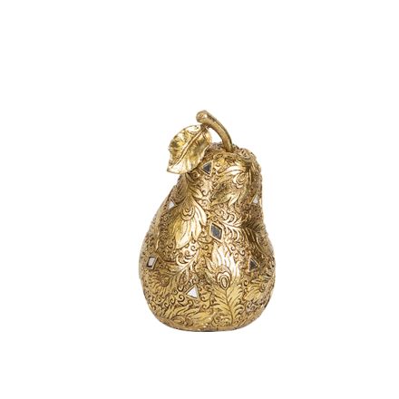 DECORATIVE PEAR GOLD 12.5x12.5x20cm