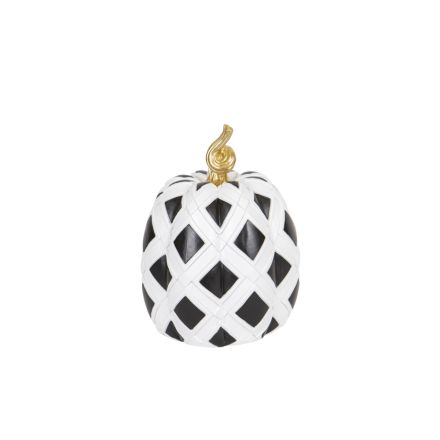 DECORATIVE PUMPKIN BLACK-WHITE 19x19x24.5cm