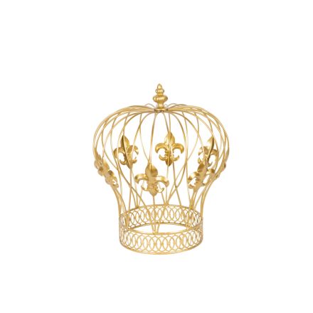 CROWN DΕCOR METAL GOLD 24.7x24.7x28cm