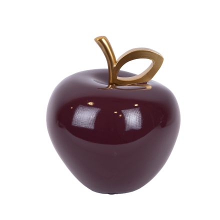DECORATIVE APPLE POLYRESIN BURGUNDI- GOLD 18x18x20.5cm