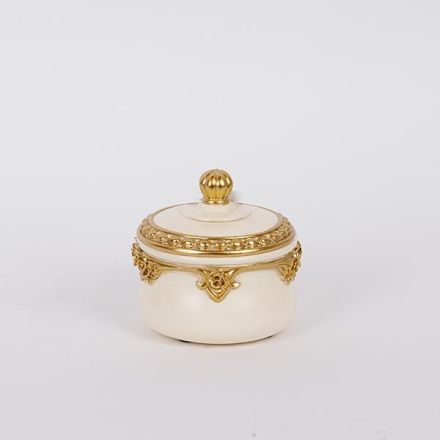 ΔΙΑΚΟΣΜΗΤΙΚΟ ΚΟΥΤΙ ΠΟΛΥΡΕΖΙΝ ΛΕΥΚΟ- ΧΡΥΣΟ 10.2x9.8x9.5cm