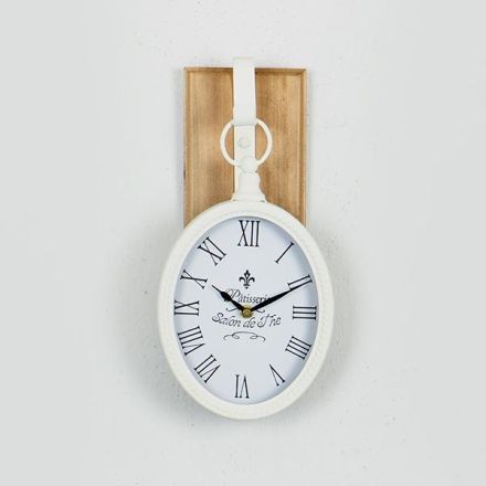 WALL CLOCK METAL NATURAL - WHITE 16.5x9.5x34cm