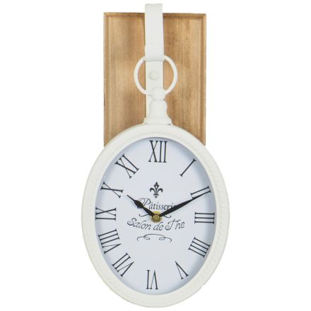 WALL CLOCK METAL NATURAL - WHITE 16.5x9.5x34cm