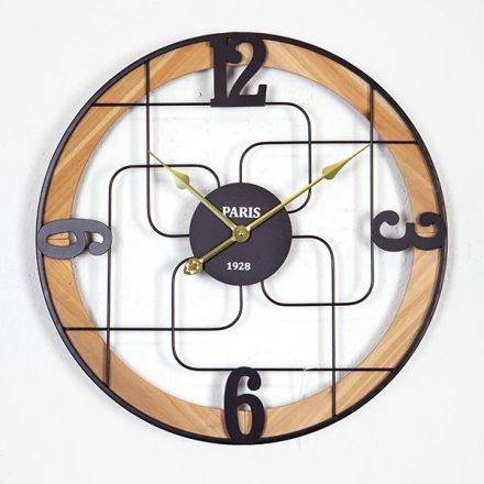 ΡΟΛΟΪ ΤΟΙΧΟΥ ΜΕΤΑΛΛΙΚΟ - ΞΥΛΙΝΟ ΜΑΥΡΟ - NATURAL - ΧΡΥΣΟ 60x4.5x60cm