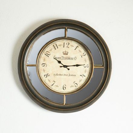 WALL CLOCK WITH MIRROR PL ANTIQUE BROWN - SALMON 58x8x58cm