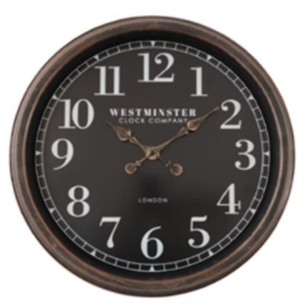WALL CLOCK PL ANTIQUE BROWN - WHITE 50.6x5.5x50.6cm