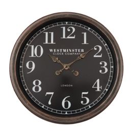 WALL CLOCK PL ANTIQUE BROWN - WHITE 50.6x5.5x50.6cm