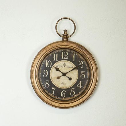 WALL CLOCK PL ANTIQUE BROWN - SALMON 60x6x44cm