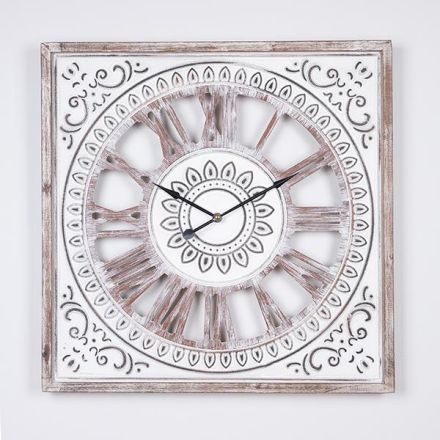 ΡΟΛΟΪ ΤΟΙΧΟΥ ΞΥΛΙΝΟ ΑΝΤΙΚΕ ΛΕΥΚΟ - ΦΥΣΙΚΟ 60x4.5x60cm