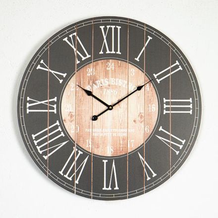 WALL CLOCK WOOD BLACK - WHITE - NATURAL 58.2x4.3x58.2cm