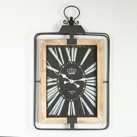 ΡΟΛΟΪ ΤΟΙΧΟΥ ΞΥΛΙΝΟ - ΜΕΤΑΛΛΙΚΟ ΜΑΥΡΟ - NATURAL - ΛΕΥΚΟ 46x6x76cm