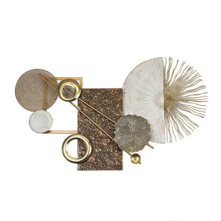 ΔΙΑΚΟΣΜΗΤΙΚΟ ΤΟΙΧΟΥ ΣΧΗΜΑΤΑ ΜΕΤΑΛΛΙΚΟ ΚΑΦΕ - ΧΡΥΣΟ - ΛΕΥΚΟ 99.1x8.3x59.7cm