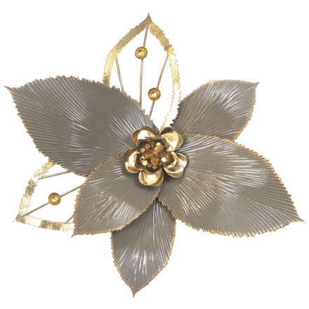 WALL DECOR METALLIC GOLD - GREY 44.5x6x40.5cm