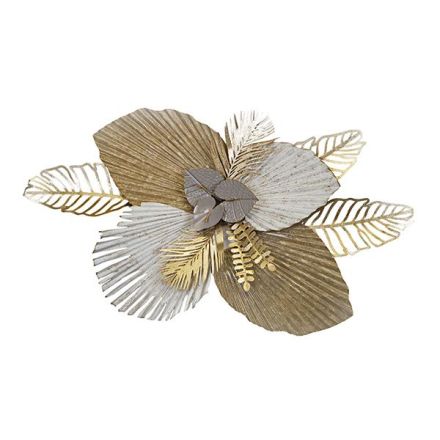 ΔΙΑΚΟΣΜΗΤΙΚΟ ΤΟΙΧΟΥ ΛΟΥΛΟΥΔΙ ΜΕΤΑΛΛΙΚΟ ΧΡΥΣΟ - ΛΕΥΚΟ - ΓΚΡΙ 92.5x9x51cm