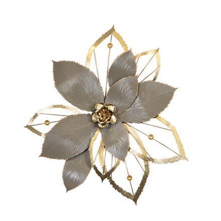 ΔΙΑΚΟΣΜΗΤΙΚΟ ΤΟΙΧΟΥ ΛΟΥΛΟΥΔΙ ΜΕΤΑΛΛΙΚΟ ΧΡΥΣΟ - ΓΚΡΙ 67.9x6.4x63.5cm