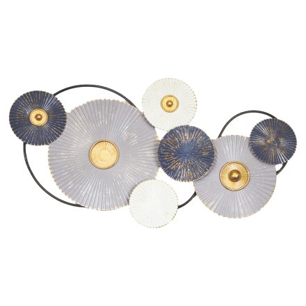 WALL DECOR WHITE - BLUE - GREY 103.5x4x53.5cm