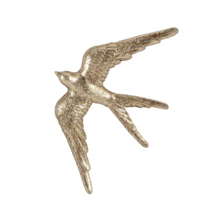 WALL DECOR SWALLOW GOLD 13.2x2.5x21.2cm