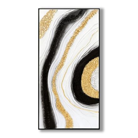 ΠΙΝΑΚΑΣ ΚΑΜΒΑΣ ΜΑΥΡΟΣ - ΧΡΥΣΟΣ - ΛΕΥΚΟΣ 62x4.5x122cm
