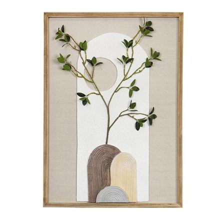 CANVAS WALL ART PLANT BROWN - BEIGE - GREY - GREEN 50x3x70cm