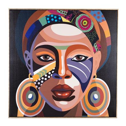 CANVAS WALL ART FEMALE MULTICOLOR 82x4.5x82cm
