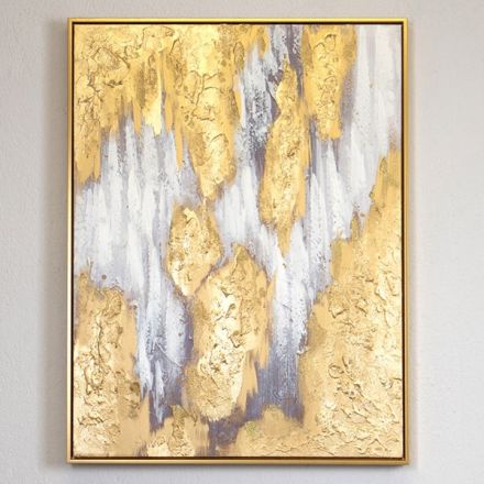 ΠΙΝΑΚΑΣ ΚΑΜΒΑΣ ΠΟΤΑΜΙ ΛΕΥΚΟΣ - ΧΡΥΣΟΣ 60x3.5x80cm