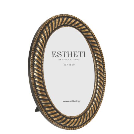 TABLE PHOTO FRAME(13x18) POLYRESIN GOLD - BLACK 17.1x1.1x21.7cm