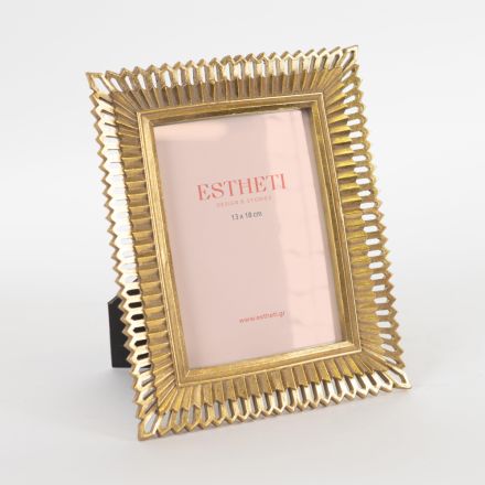 TABLE PHOTO FRAME(13x18) POLYRESIN GOLD 20.5x2.2x25cm