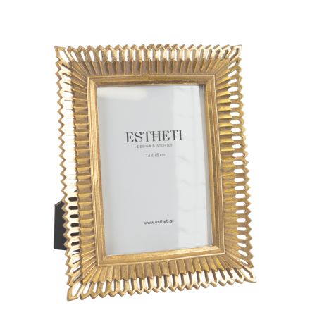 TABLE PHOTO FRAME(13x18) POLYRESIN GOLD 20.5x2.2x25cm