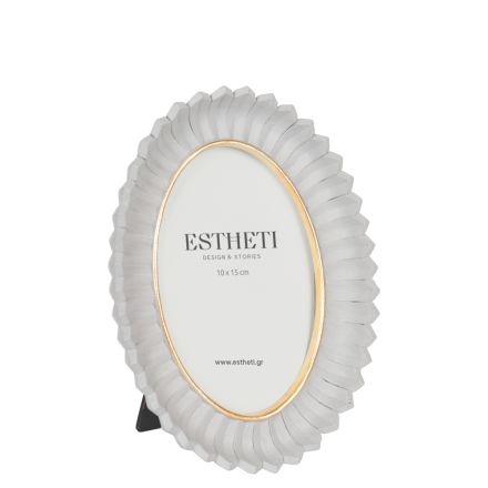 TABLE PHOTO FRAME (10x15) POLYRESIN GREY - GOLD 15x2.5x20cm