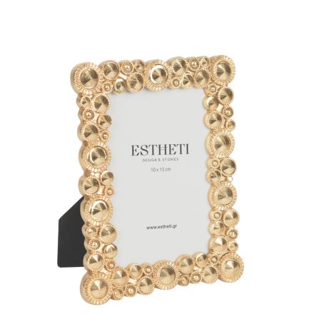 TABLE PHOTO FRAME (10x15) POLYRESIN GOLD 14x1.5x18cm