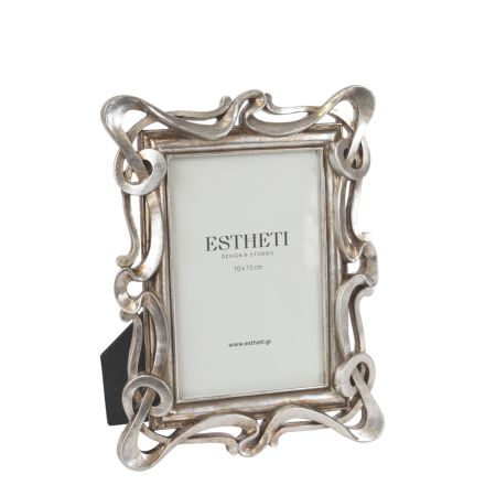 TABLE PHOTO FRAME (10x15) POLYRESIN SILVER - GOLD 16x2.5x21.5cm