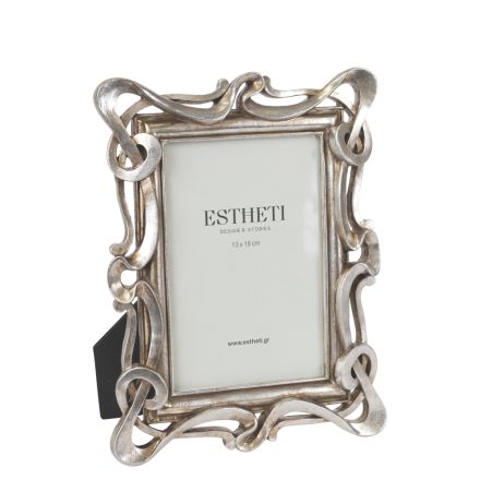 TABLE PHOTO FRAME (13x18) POLYRESIN SILVER - GOLD 19x2.5x24.5cm