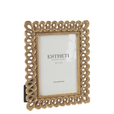 TABLE PHOTO FRAME (10x15) POLYRESIN GOLD 17x1.5x22cm
