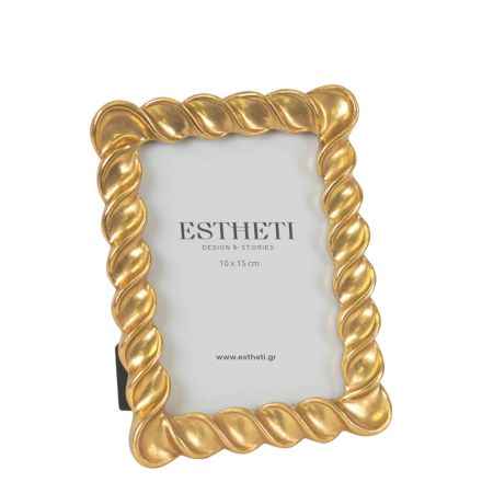 TABLE PHOTO FRAME (10x15) POLYRESIN GOLD 14x2.6x19.2cm