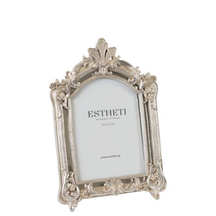TABLE PHOTO FRAME (10x15) POLYRESIN SILVER 14x2.6x19.2cm